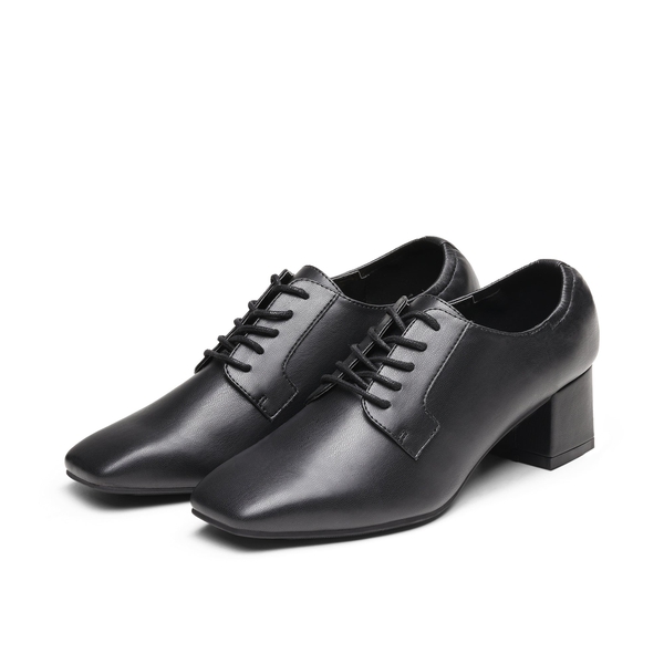 Vintage Dress Oxfords Shoes - BLACK PU - 5